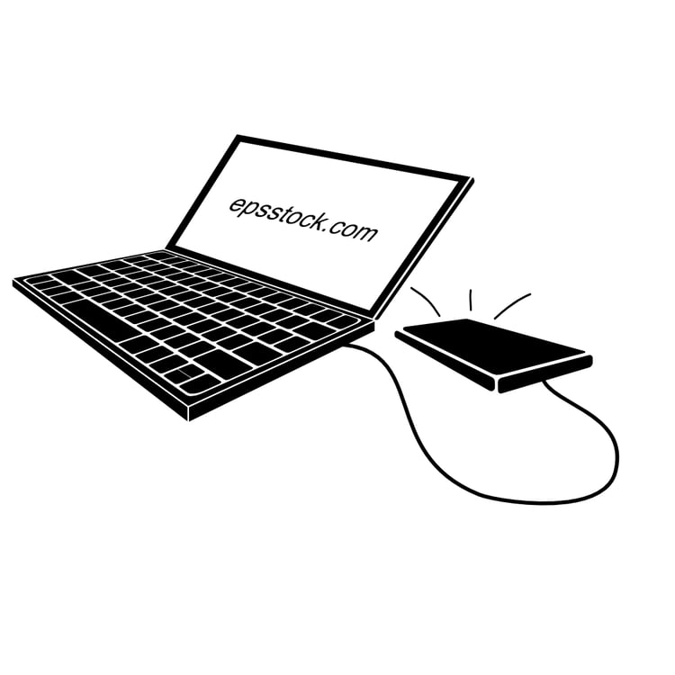 laptop connected to smartphone