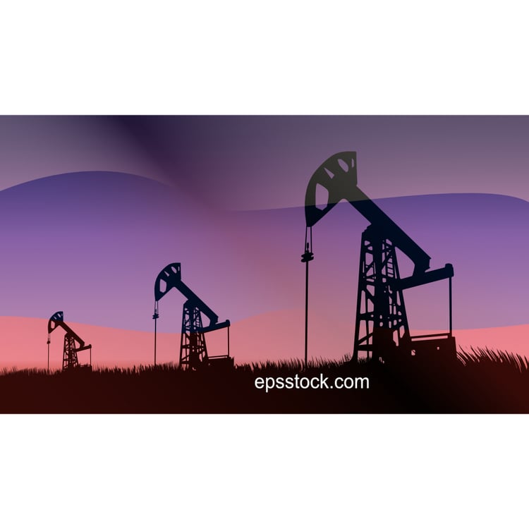 oil production in Russia, oil pump on the background of the Russian flag