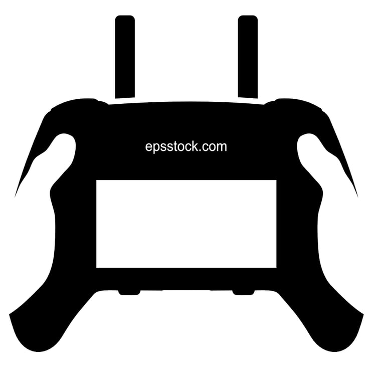 drone remote controller , black isolated silhouette