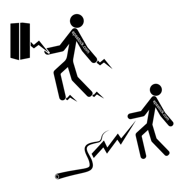 electric shock of a man