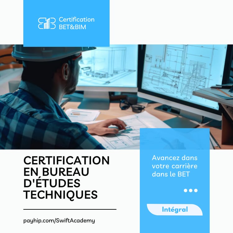 Pack BET&BIM® – Formation certifiée pour les ingénieurs bureaux d'études techniques, visant à approfondir les compétences en conception, modélisation et dimensionnement des structures en béton armé, avec obtention d'une certification reconnue