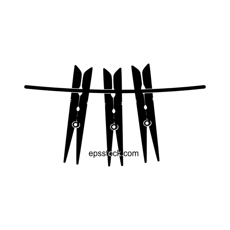 clothespins hanging on a rope