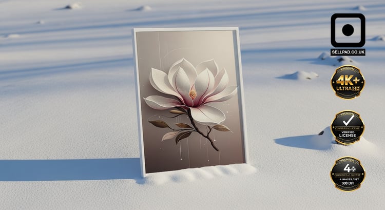 Magnolia Abstract Mosaic Poster in Soft Tones – Stylish Wall Background