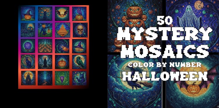 mystery color by number book halloween
