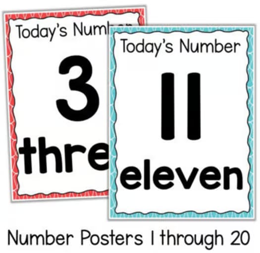 Kindergarten Math Number of the Day Worksheets Counting Numbers 1 to 20
