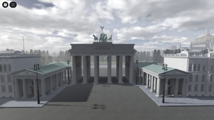 Realistic European city environment in Roblox