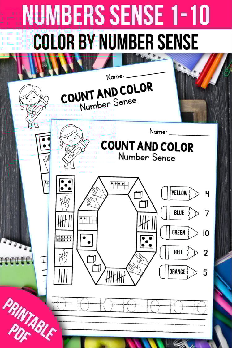 Color by Math Number Sense Worksheets Activities Number Sense Assessment Centers