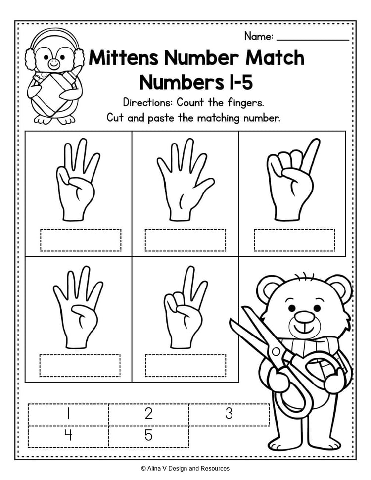 Snow Day Packet Winter Color Math Activities Worksheets Preschool Kindergarten