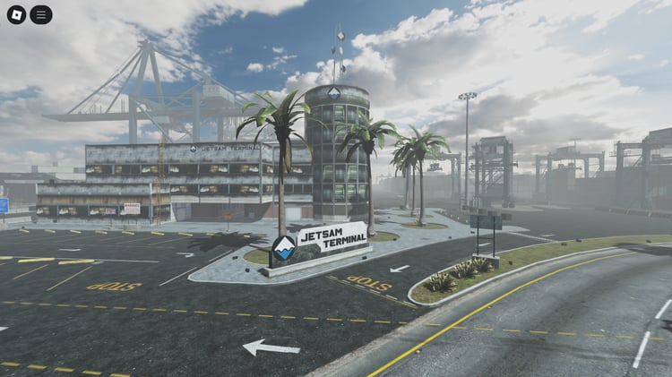 Realistic harbor environment in Roblox