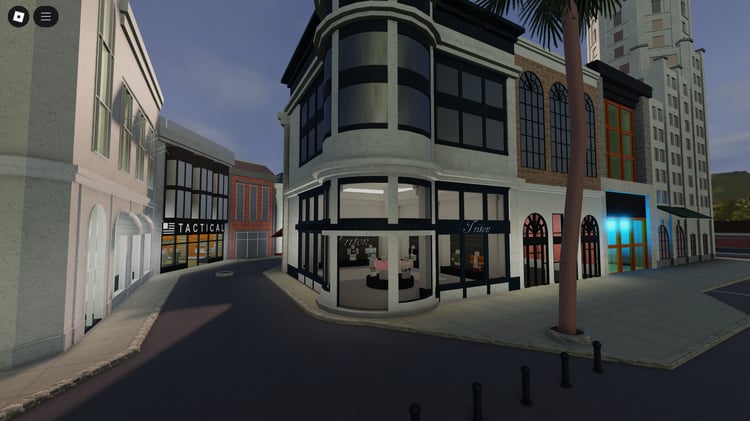 Detailed open-world map for roleplay in Roblox