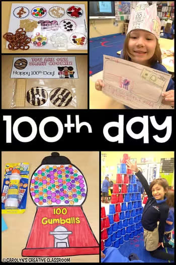 100th Day of School Activities (Literacy and Math Centers and Stations)