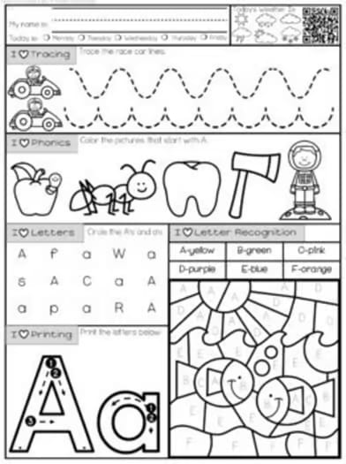 Kindergarten Literacy Morning Work YEAR LONG BUNDLE with phonics!