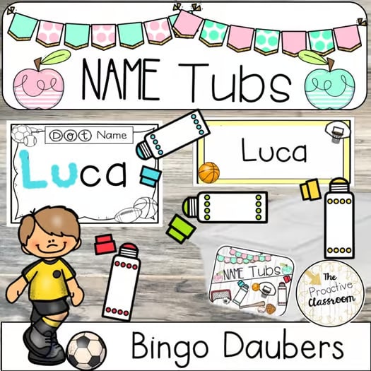 Bingo Daubers Write My Name / Spell My Name / Name Writing Centers / Bins
