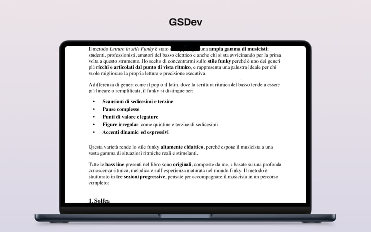 GSDev metodi per basso elettrico gianni serino