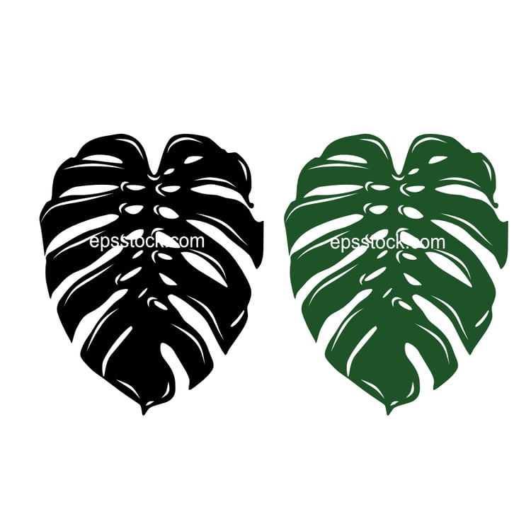 Monstera leaf emblem