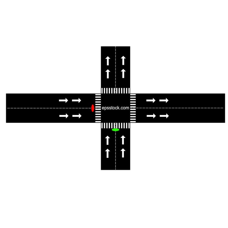 Crossroads with Traffic light