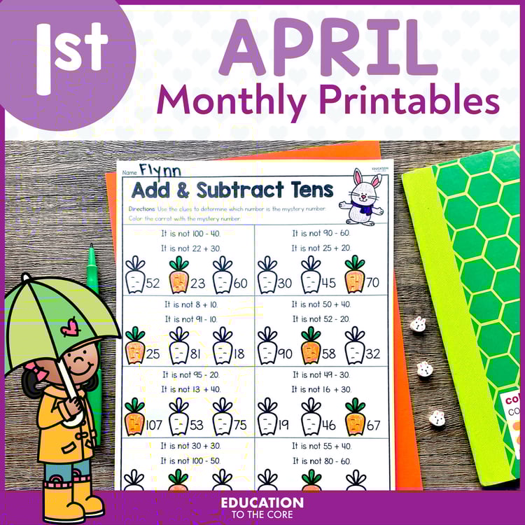 April No Prep Packet 1st Grade - April Activities - Spring Morning Work