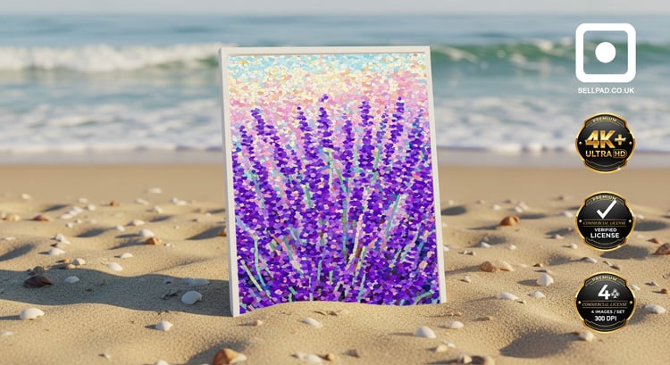 Vibrant Abstract Lavender Field Digital Painting – Stylish Wall Background