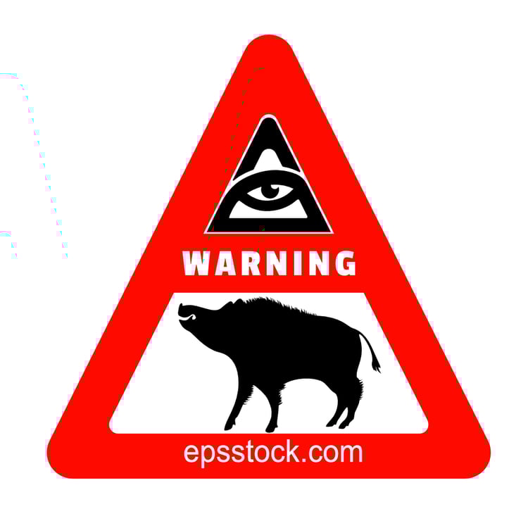 wild boar warning sign
