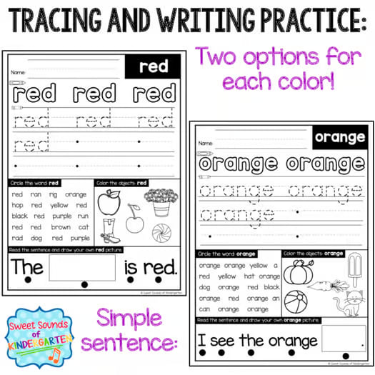 Color Words {Reading and Writing Practice- Color Words Posters}