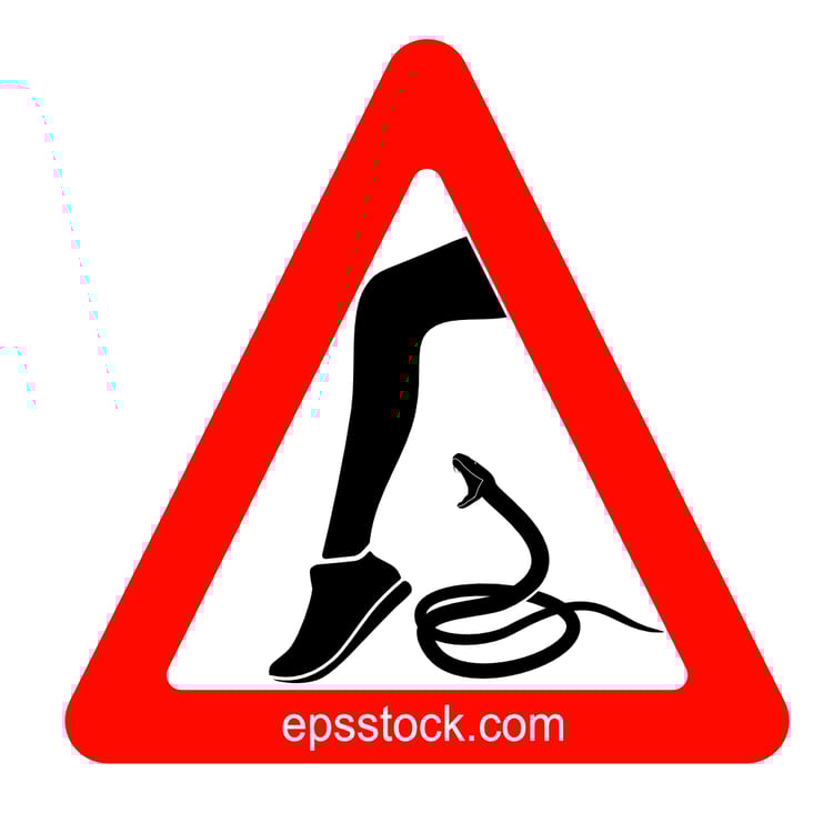 Snake bite warning sign