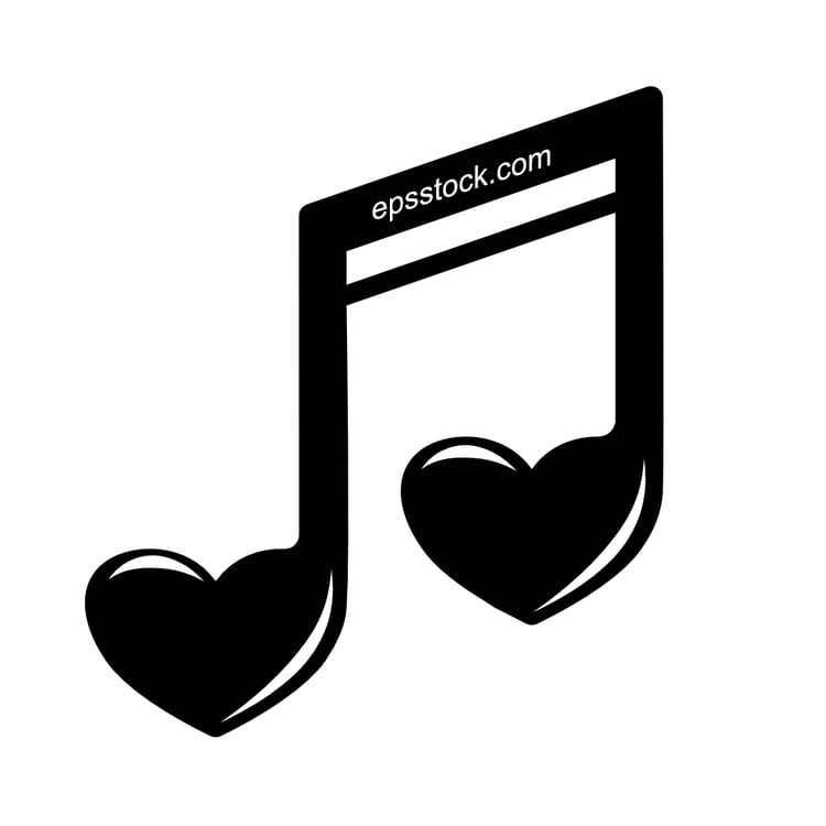 music note with hearts