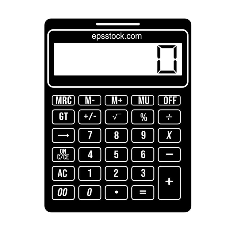 front view of calculator