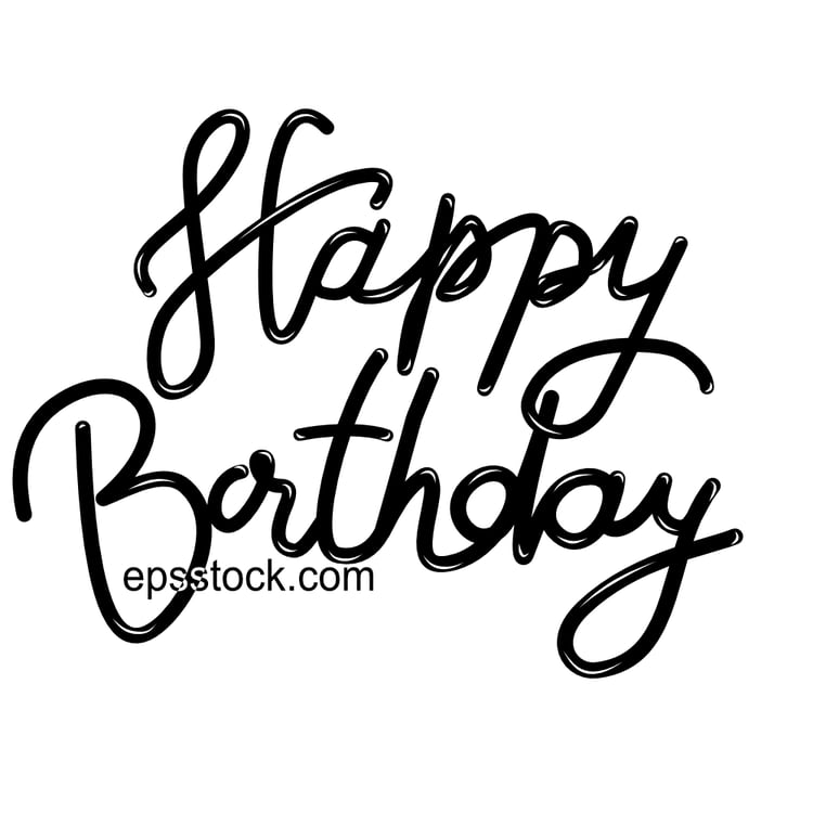 Happy Birthday, lettering