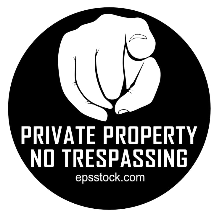 Private Property No Trespassing, sign