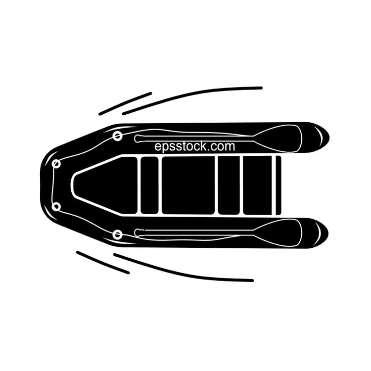 Inflatable boat top view