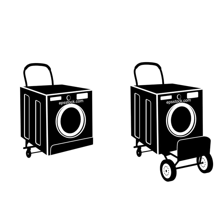 Hand truck with washing machine