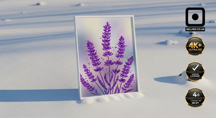 Lavender Abstract Mosaic Botanical Art Poster – Framed Artwork Composition