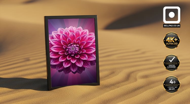Dahlia Abstract Mosaic Digital Wall Poster – Home Interior Design