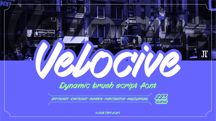 Velocive - Dynamic brush script font