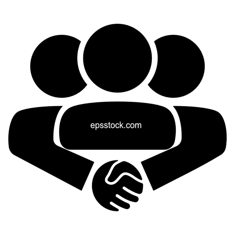 tripartite agreement, black isolated silhouette