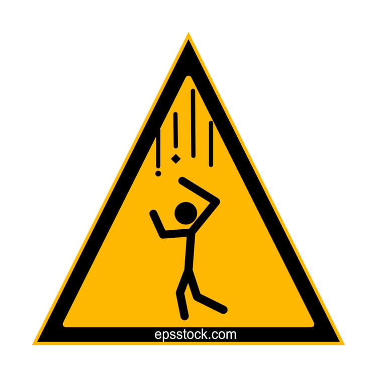 Falling objects warning sign