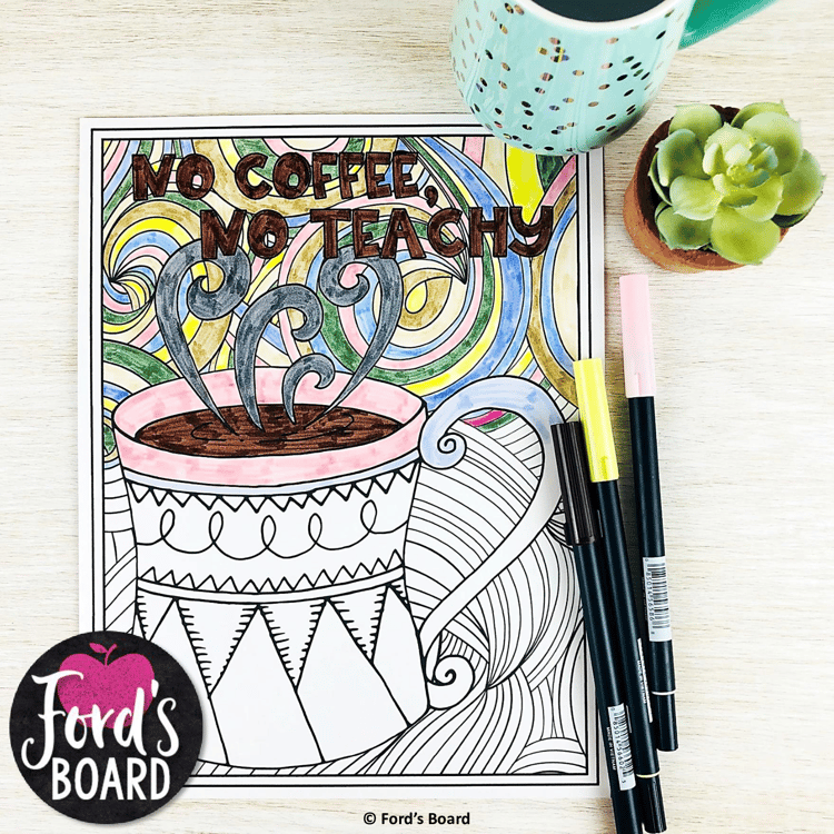 Adult Coloring Pages for Teachers | Humorous