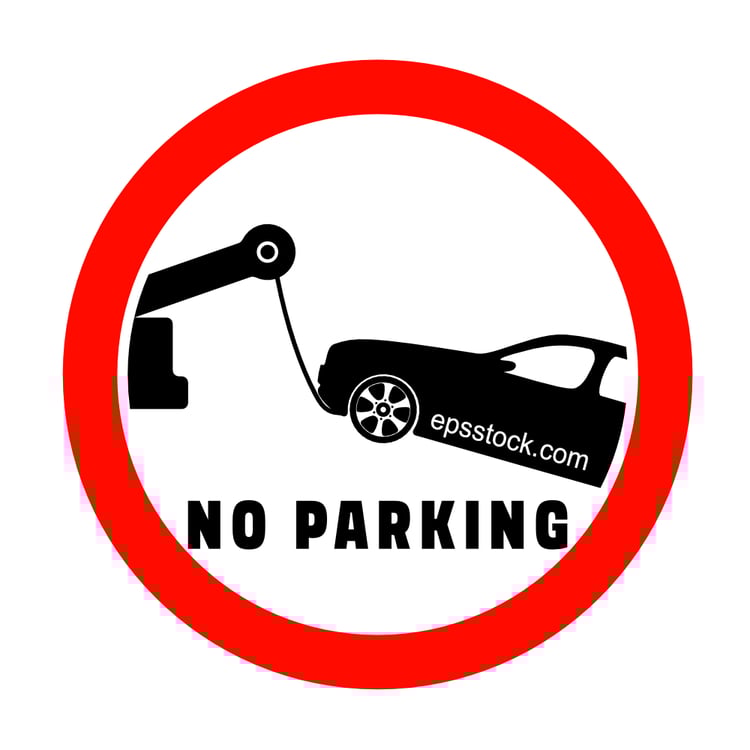 Car towing ,no parking sign