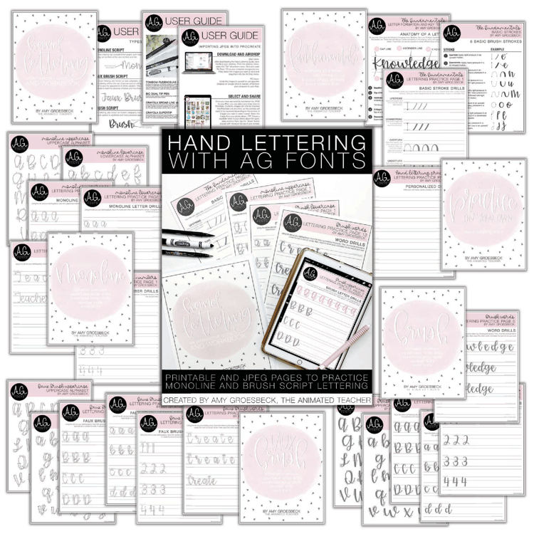 Hand Lettering Guide with AG Fonts