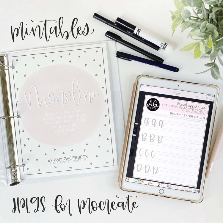 Hand Lettering Guide with AG Fonts