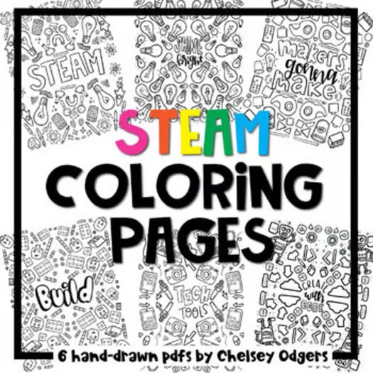 Hipster Coloring Sheets BUNDLE