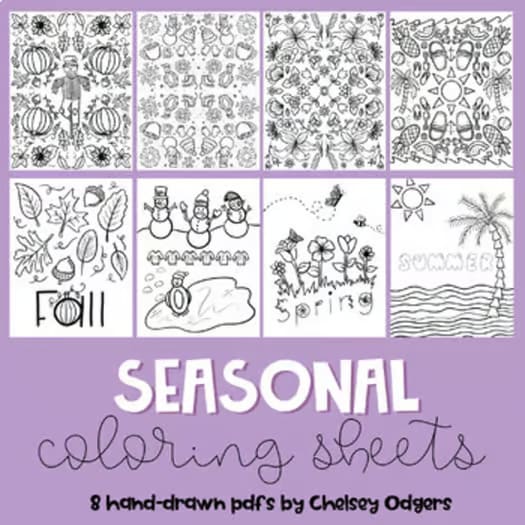 Hipster Coloring Sheets BUNDLE