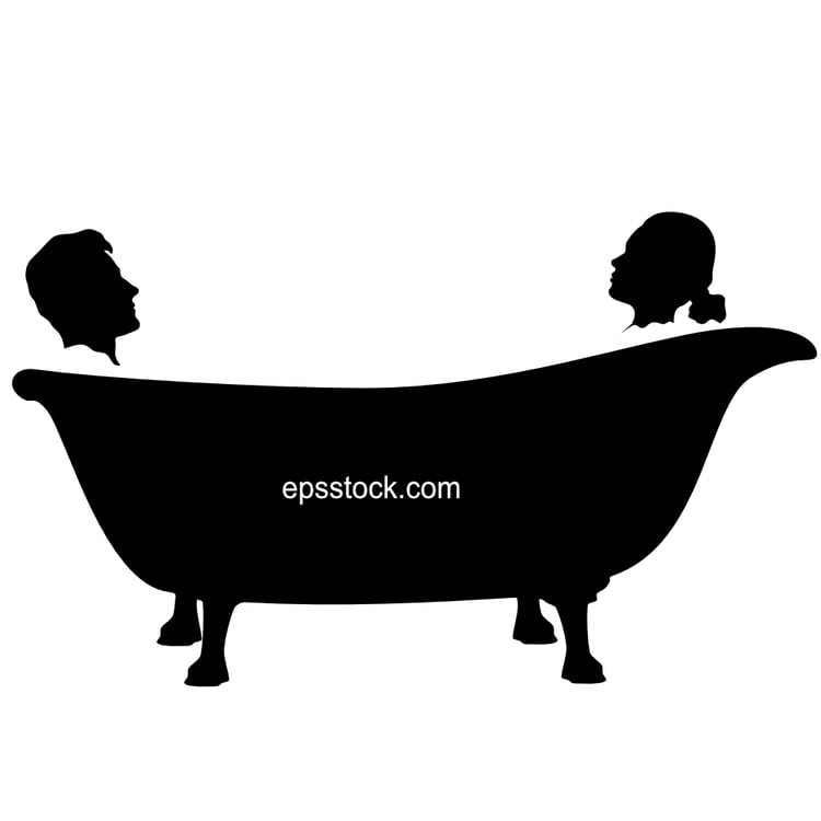 man and woman take a bath