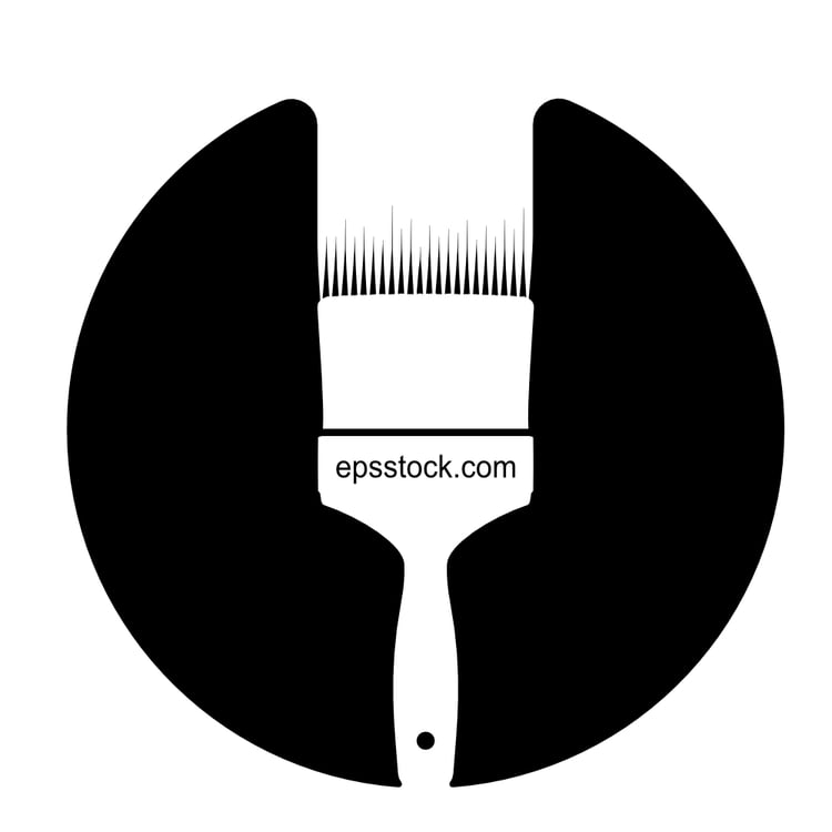 Brush paints the surface with paint