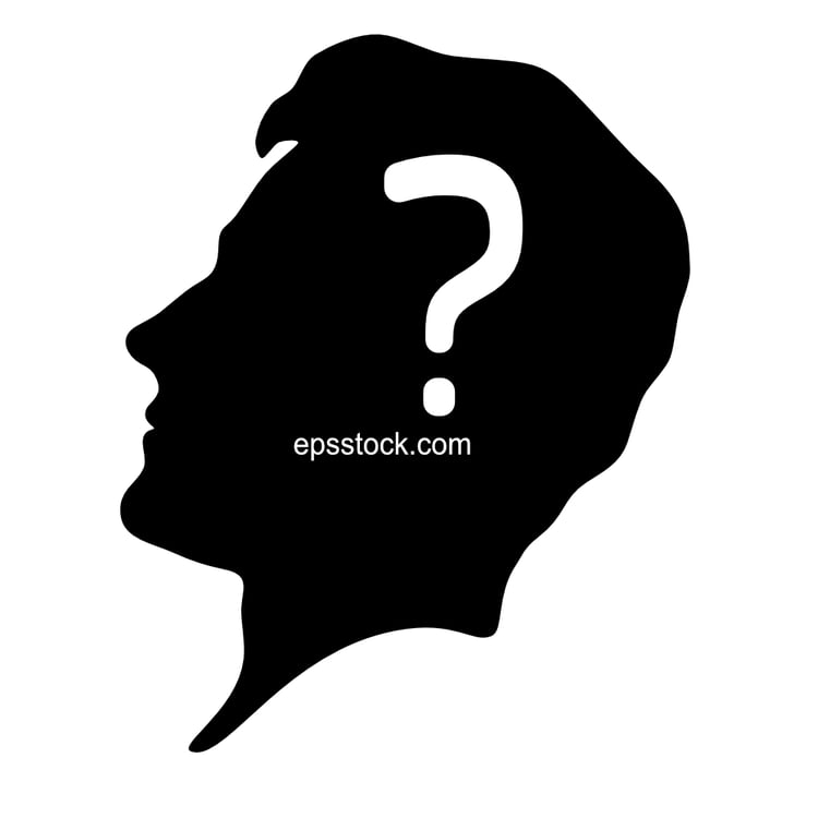 Man profile with question mark