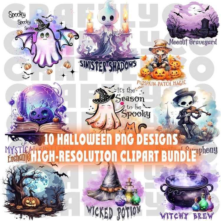 halloween png bundle, halloween clipart, spooky png, ghost png, pumpkin png, halloween sublimation designs, halloween digital download, cute halloween design, scary halloween clipart, halloween printable art, witch hat png, bat clipart, trick or treat gra