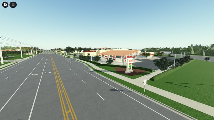 Aerial view of Melbourne Florida Roblox city map