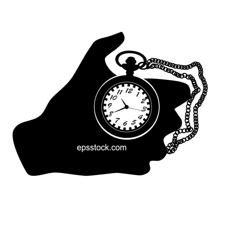 Hand Holds An Pocket Clock
