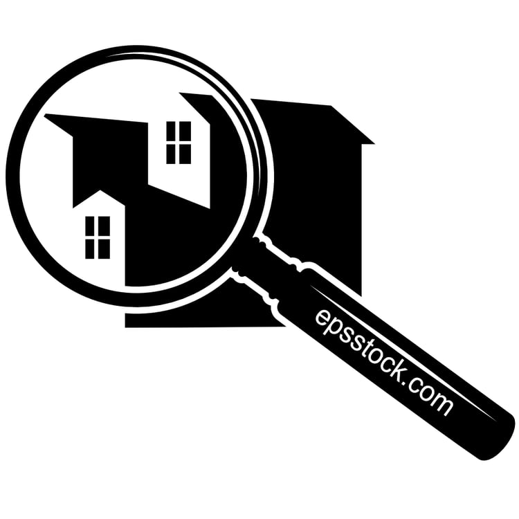 house in magnifying glass