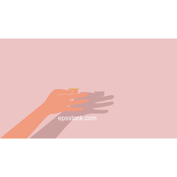 Hand  flips coin dollar isolated as concept heads or tails